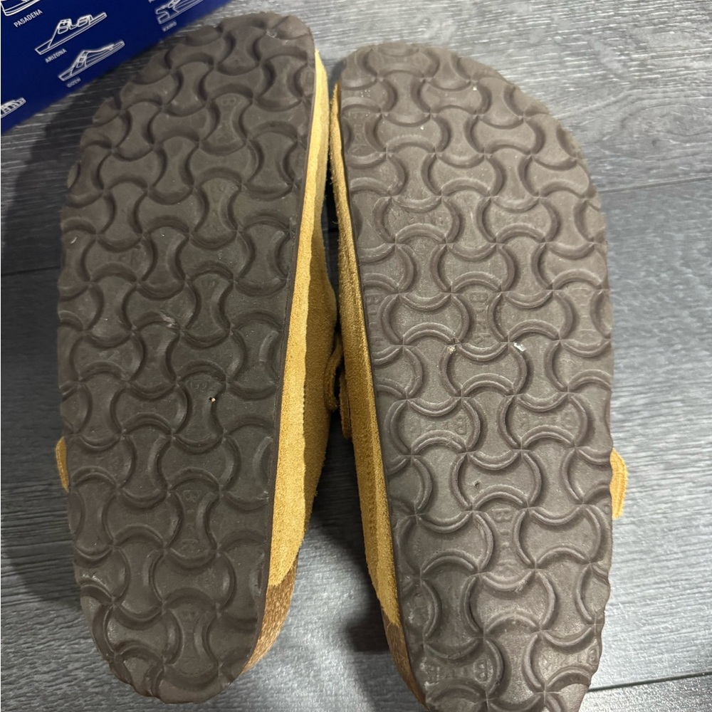 Birkenstock Mustard Suede Clogs - Picture 5 of 6